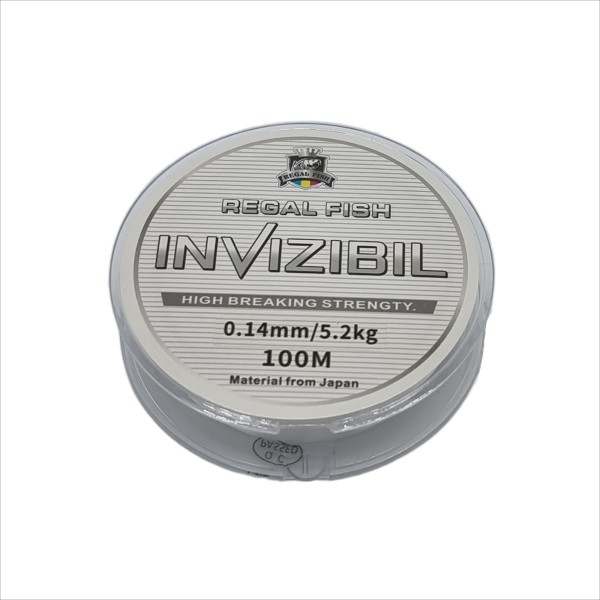 Fir monofilament pentru pescuit, Regal Fish, lungime 100 m, diametru 0.14 mm, 5.20 kg, culoare transparent